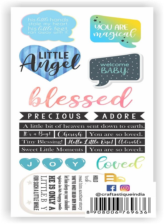 Craftastique Scrapbooking Baby Boy Elements & Tags Sheets (4 Sheets), Multicolour - Image 5